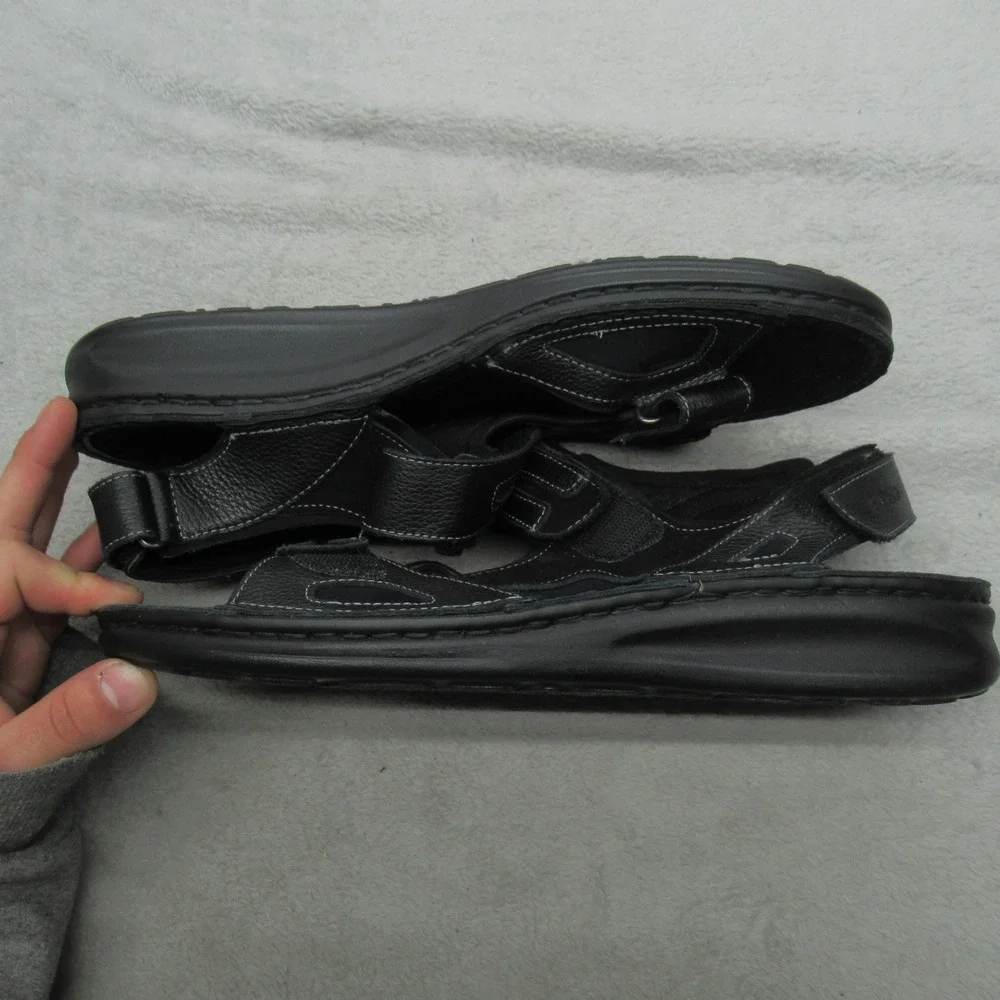 Fidelio Men 11 Hanno Sandals‎ BLK Leather Adjustable Straps Walking comfort EU44
